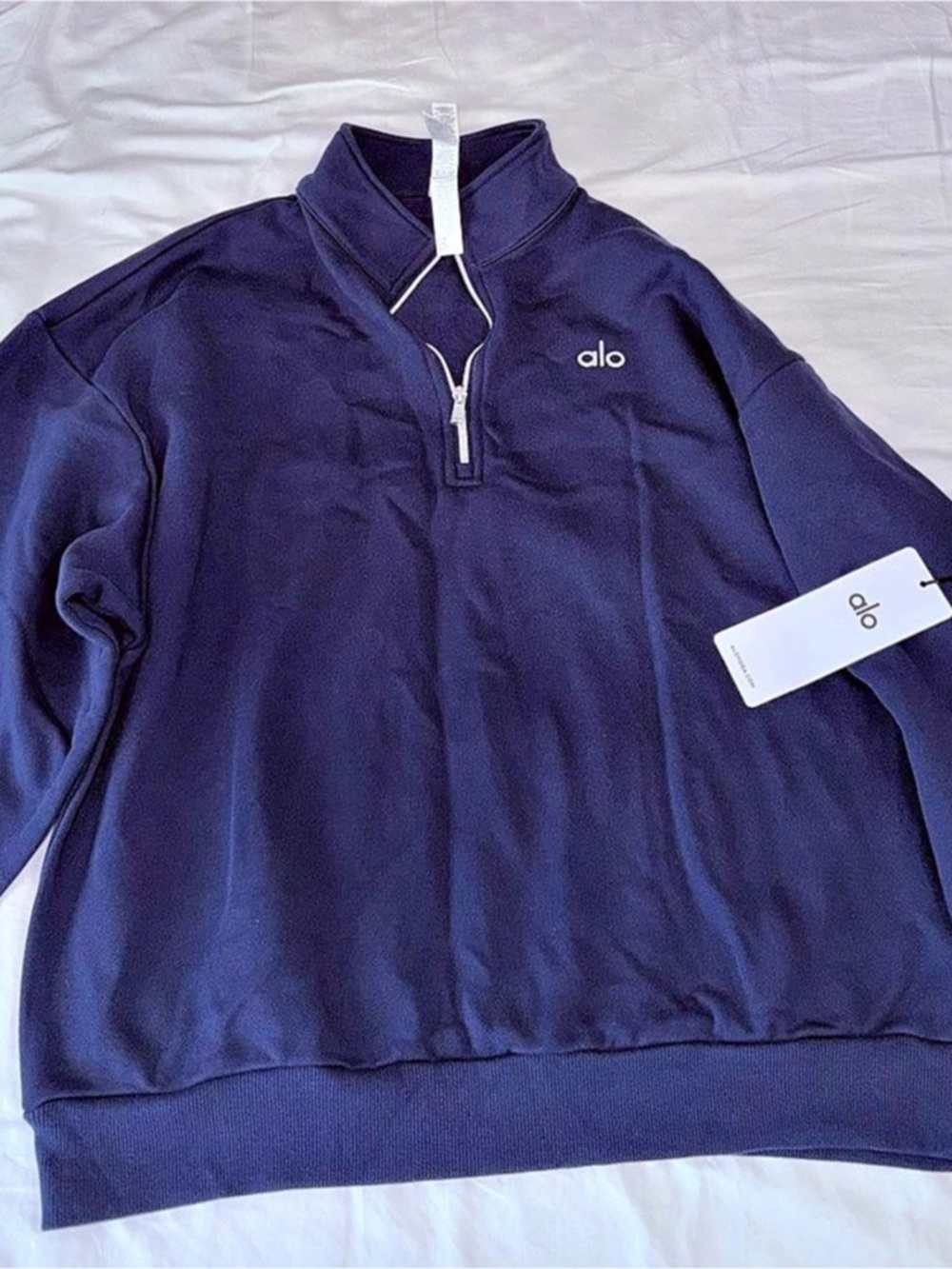 alo Quarter Zip Pullover in Blue NWT